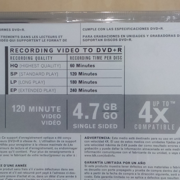 2/$20 NEW TDK 4x DVD+R 10 Pack - Picture 5 of 5